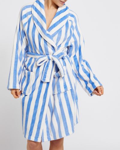 Stripe Fleece Dressing Gown
