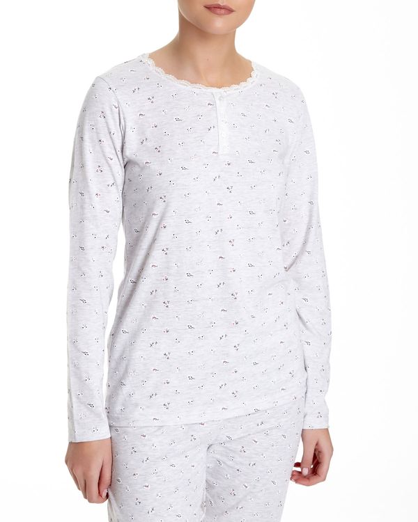 All-Over Print Henley Pyjama Top