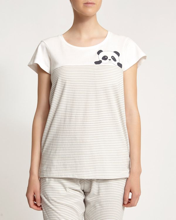 Short Sleeve Panda Stripe Top