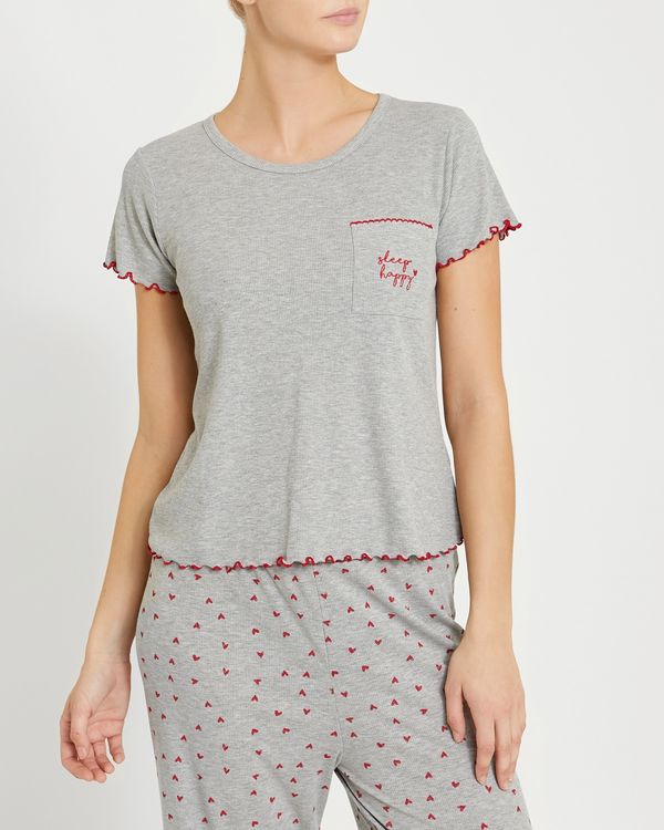 Heart Short-Sleeved Boxy Pyjama T-Shirt