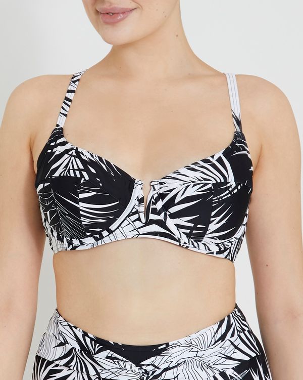 Print Underwired F Cup Bikini Top