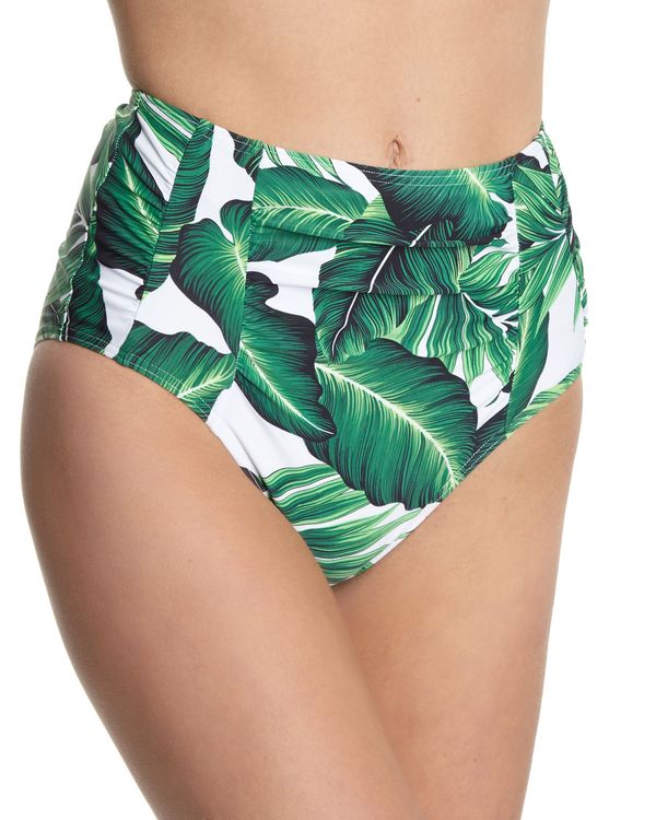 Palm Print High Waist Bikini Briefs