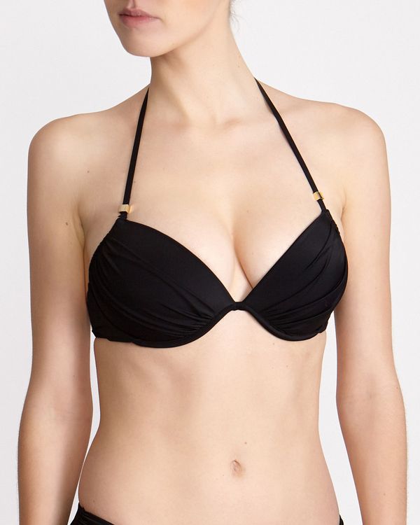 Ruched Underwired Halter Bikini Top