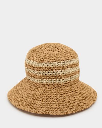 Striped Straw Cloche Hat