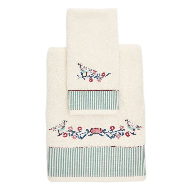 Carolyn Donnelly Eclectic Lily Embroidered Hand Towel
