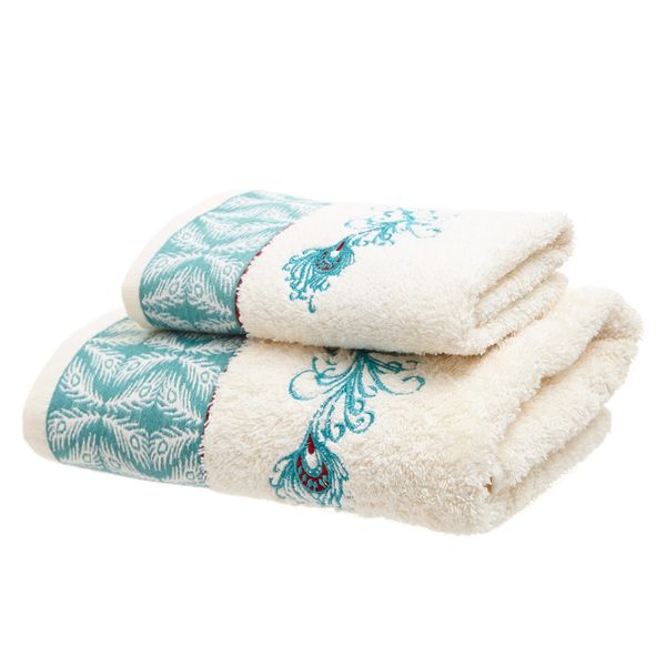 Carolyn Donnelly Eclectic Feather Embroidered Hand Towel