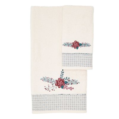 Carolyn Donnelly Eclectic Embroidered Bloom Guest Towel thumbnail