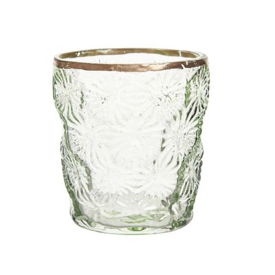 Carolyn Donnelly Eclectic Glass Votive With Flower Design thumbnail