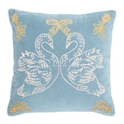 Carolyn Donnelly Eclectic Swan Embroidered Cushion thumbnail
