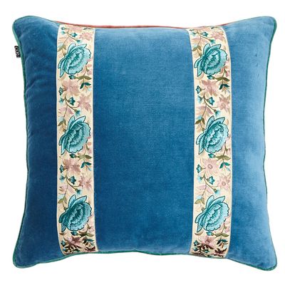 Carolyn Donnelly Eclectic Ribbon Applique Panelled Cushion thumbnail