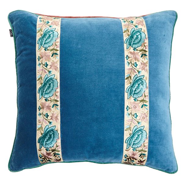 Carolyn Donnelly Eclectic Ribbon Applique Panelled Cushion