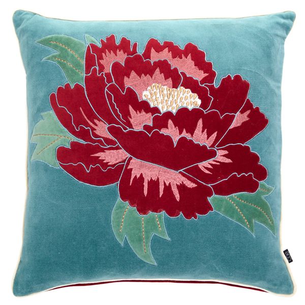 Carolyn Donnelly Eclectic Applique Velvet Cushion