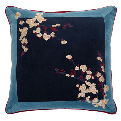 Carolyn Donnelly Eclectic Embroidered Velvet Cushion thumbnail