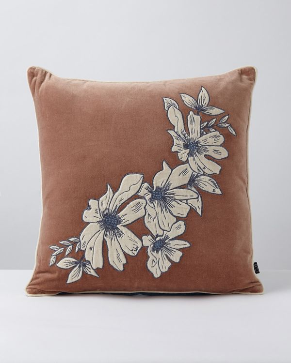 Carolyn Donnelly Eclectic Floral Appliqued Cushion