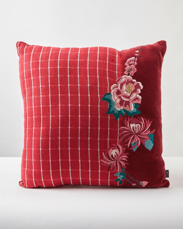 Carolyn Donnelly Eclectic Floral Tweed Panel Cushion