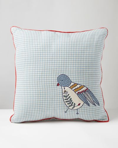 Carolyn Donnelly Eclectic Bird Houndstooth Cushion thumbnail