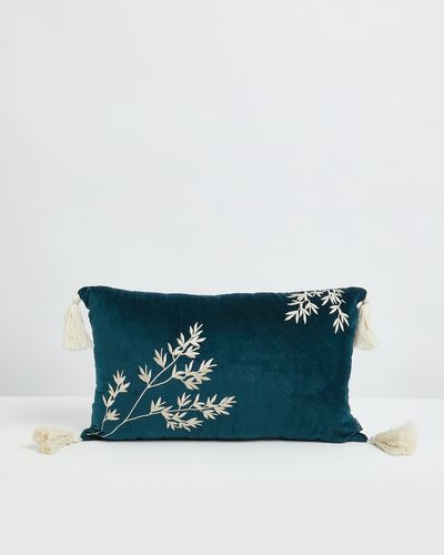 Carolyn Donnelly Eclectic Oriental Embroidered Leaf Cushion thumbnail
