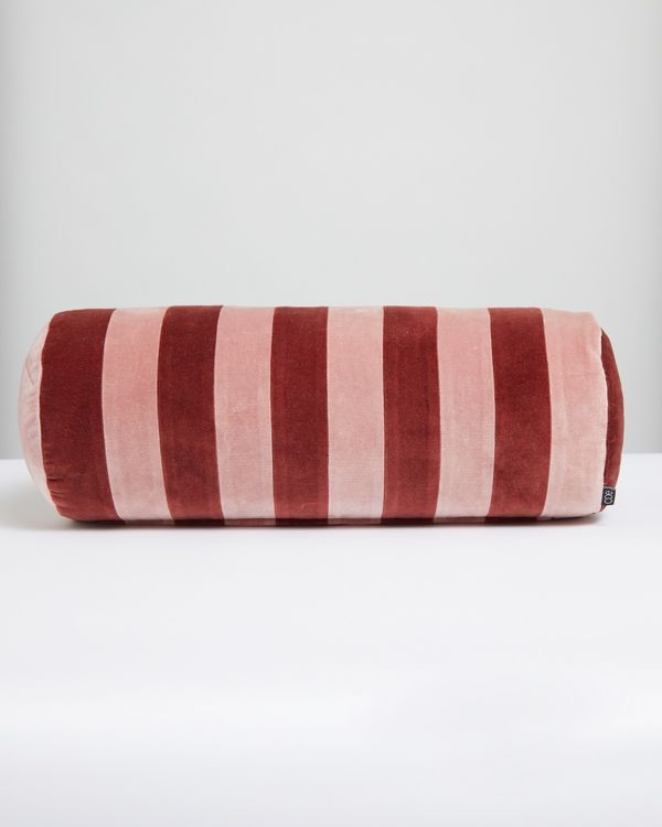 Carolyn Donnelly Eclectic Stripe Velvet Bolster Cushion