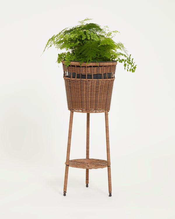 Carolyn Donnelly Eclectic Rattan Plant Stand