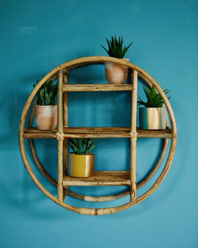 Carolyn Donnelly Eclectic Round Rattan Shelf