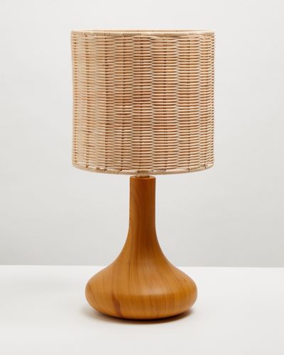 Carolyn Donnelly Eclectic Rattan Shade Table Lamp