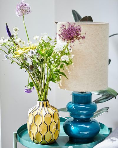 Carolyn Donnelly Eclectic Tiered Glass Lamp