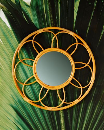 Carolyn Donnelly Eclectic Flower Rattan Mirror thumbnail