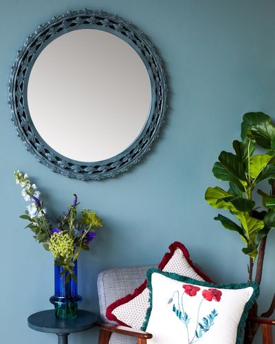 Carolyn Donnelly Eclectic Carved Wood Mirror