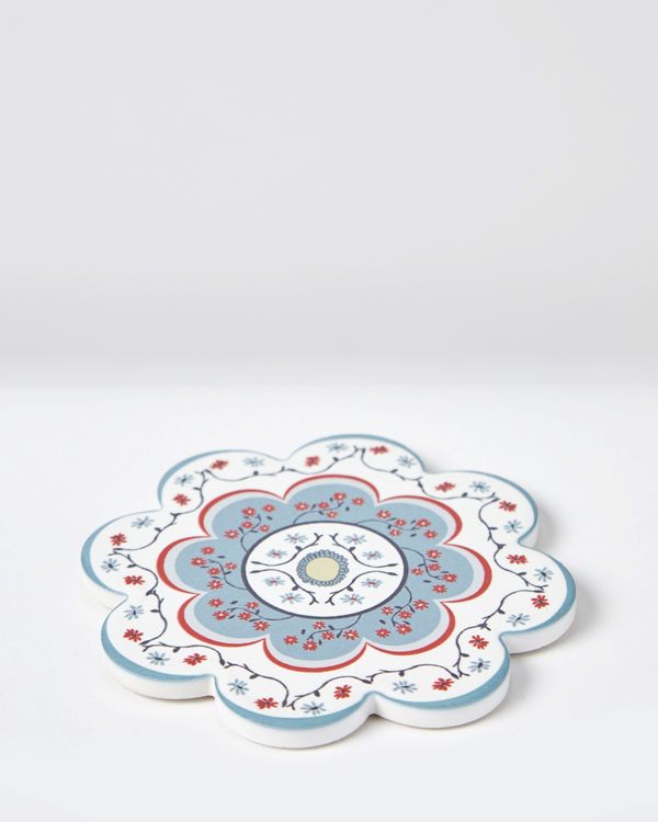 Carolyn Donnelly Eclectic Ceramic Scalloped Coaster