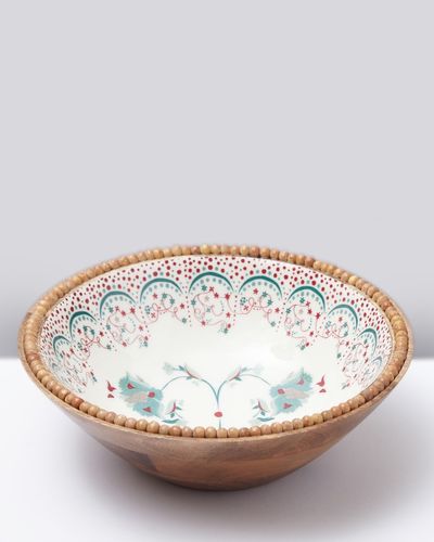 Carolyn Donnelly Eclectic Beaded Wooden Bowl thumbnail