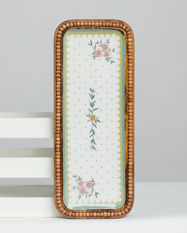 Carolyn Donnelly Eclectic Beaded Wooden Tray
