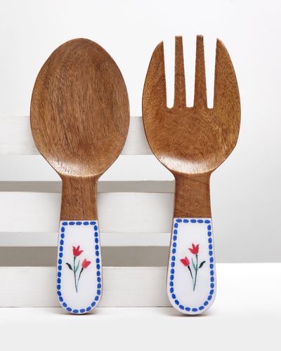 Carolyn Donnelly Eclectic Mango Wood Salad Servers