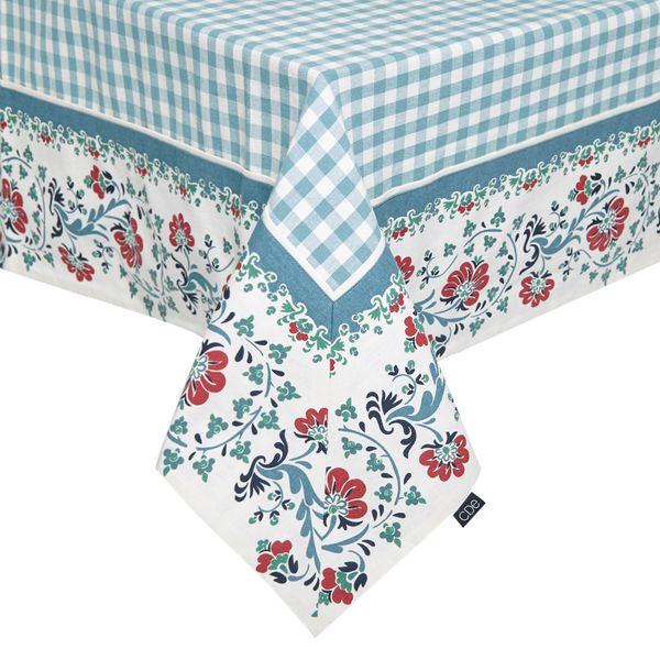Carolyn Donnelly Eclectic Gingham Floral Tablecloth