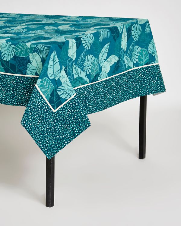 Carolyn Donnelly Eclectic Borneo Leaf Print Tablecloth