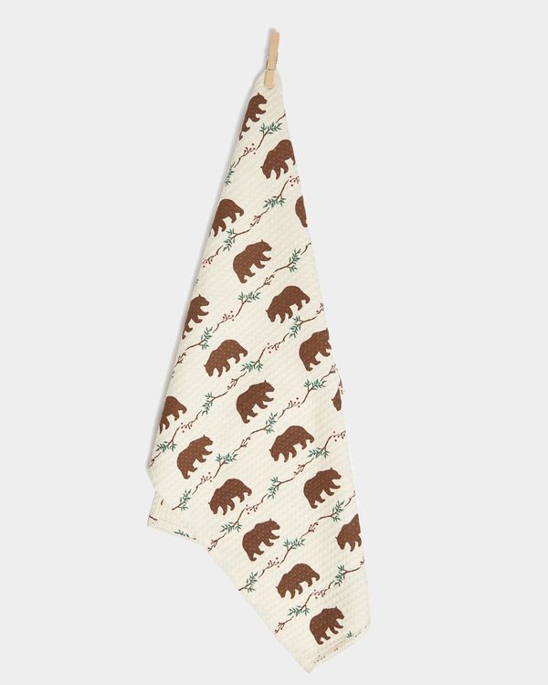 Carolyn Donnelly Eclectic Woodland Waffle Tea Towel