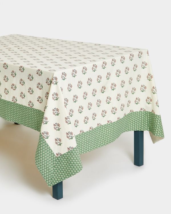 Carolyn Donnelly Eclectic Block Print Cotton Tablecoth