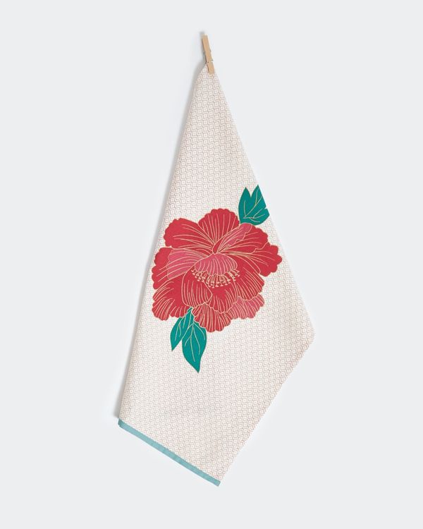 Carolyn Donnelly Eclectic Peony Tea Towel