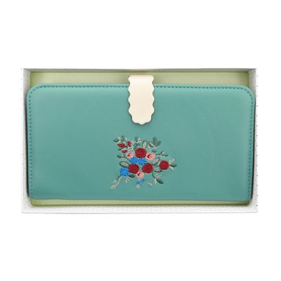 Carolyn Donnelly Eclectic Leather Embroidered Travel Wallet thumbnail
