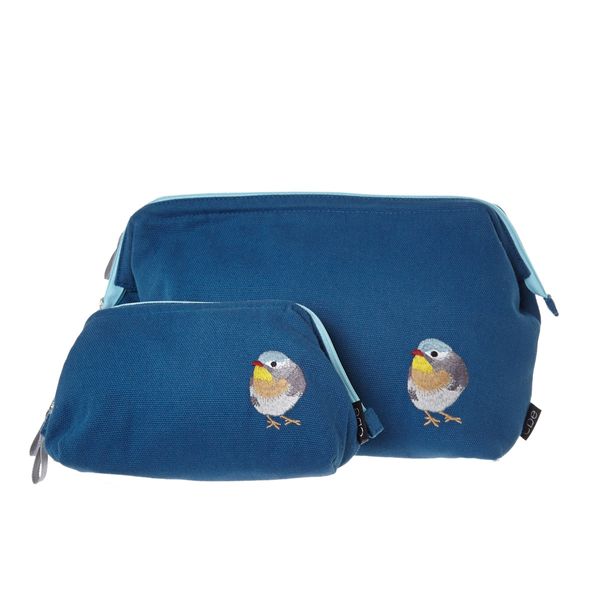 Carolyn Donnelly Eclectic Bird Embroidered Wash Bag