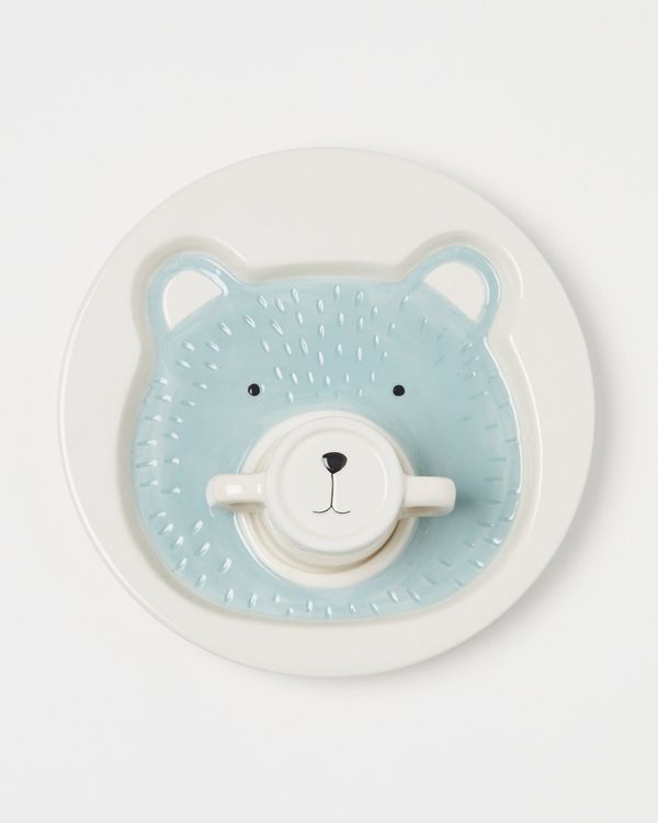 Carolyn Donnelly Eclectic Bear Plate With Mug