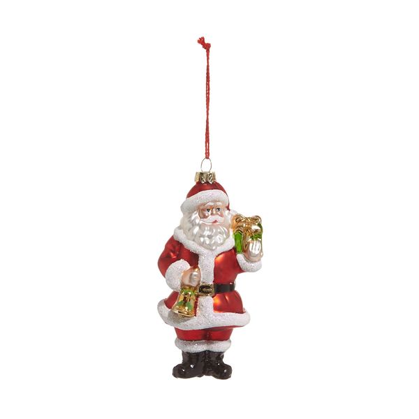 Carolyn Donnelly Eclectic Glass Santa Decoration