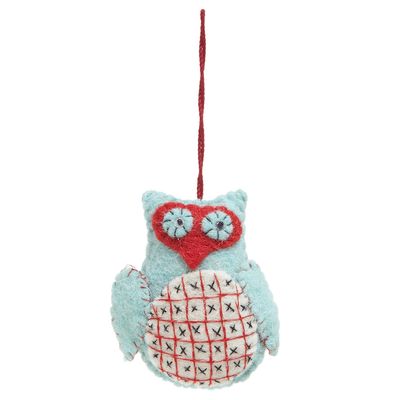 Carolyn Donnelly Eclectic Felt Owl With Embroidery  thumbnail