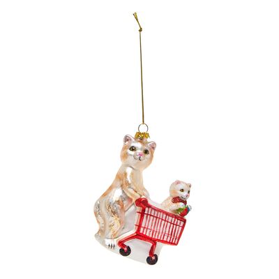 Carolyn Donnelly Eclectic Cat With Kitten In Trolly Decoration thumbnail