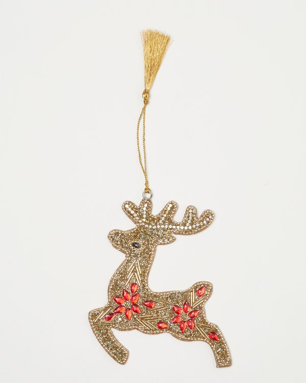 Carolyn Donnelly Eclectic Beaded Reindeer Decoration