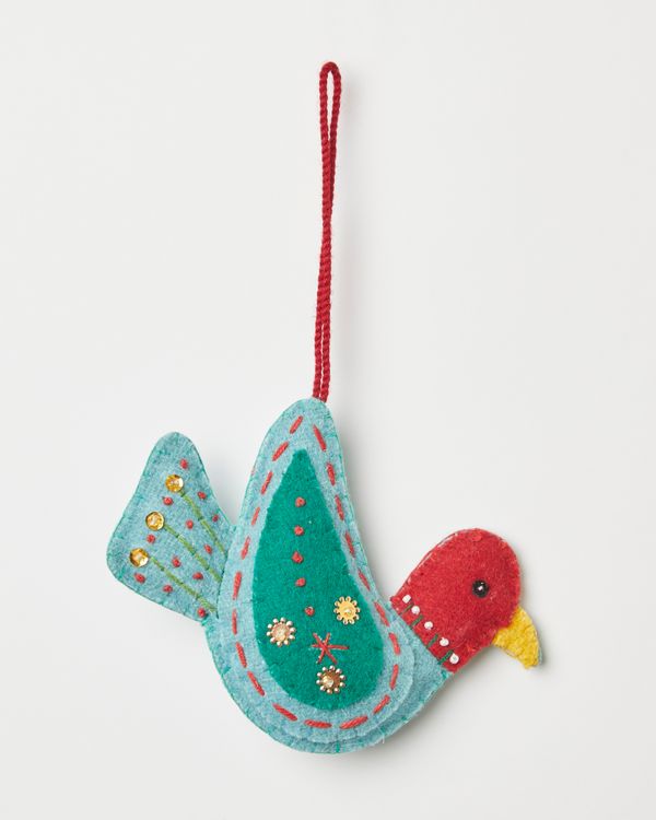 Carolyn Donnelly Eclectic Embroidered Bird Decoration