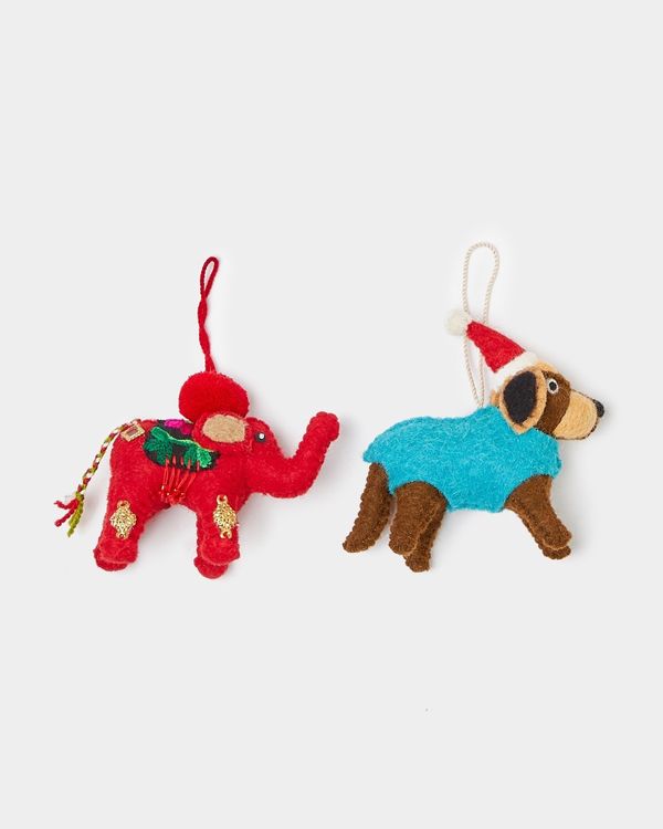 Carolyn Donnelly Eclectic Felt Decoration In Bag - Pack Of 2