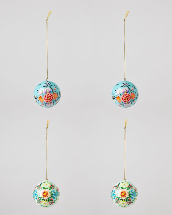 Carolyn Donnelly Eclectic Papier Mache Bauble Set - Pack Of 4