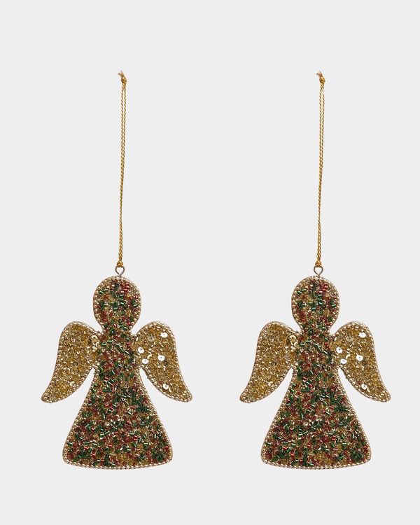 Carolyn Donnelly Eclectic Beaded Angel Decoration - Pack of 2