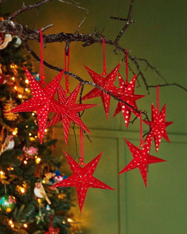 Carolyn Donnelly Eclectic Glitter Star Garland - Pack Of 10
