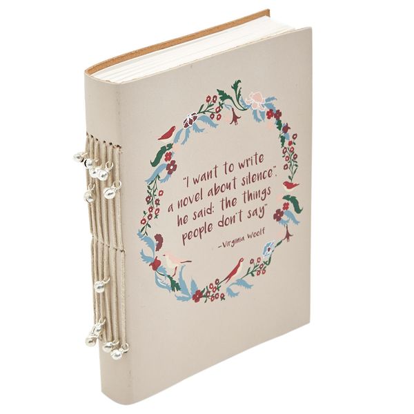 Carolyn Donnelly Eclectic Leather Virginia Woolf Slogan Notebook